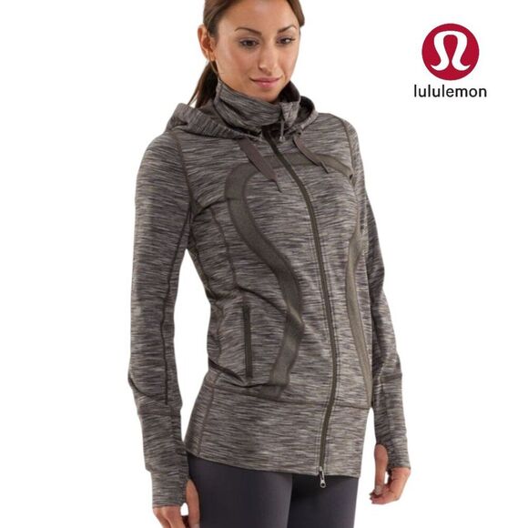 Lululemon Women's Stride Jacket Hoodie Wren Space Dye Zipper High Collar | Sz 10 - Picture 1 of 16